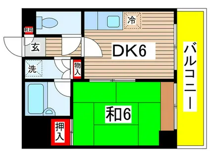 メゾン・ド・移川(1DK/2階)の間取り写真