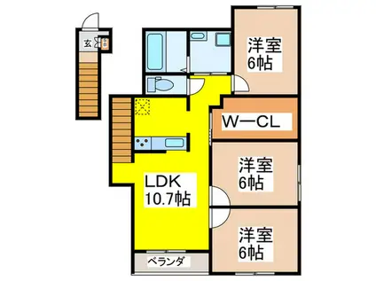 フォレスタ イルミチェッタ(3LDK/2階)の間取り写真