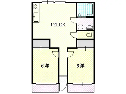 ラヴィーン横浜(2LDK/2階)の間取り写真