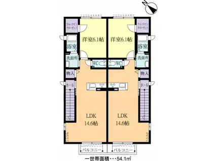 サンテクオーレ(1LDK/2階)の間取り写真
