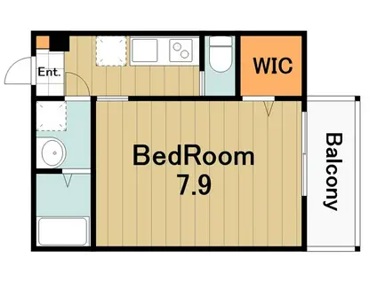 メルディア原当麻2(1K/1階)の間取り写真