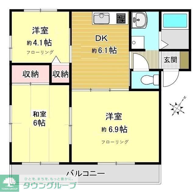 ディアス本郷(3DK/2階)の間取り写真