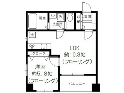 ニューハイム小原参番館(1LDK/2階)の間取り写真