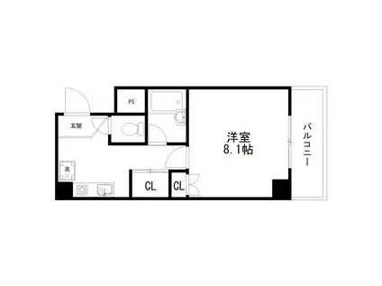 セレナールIZUMI(1K/5階)の間取り写真