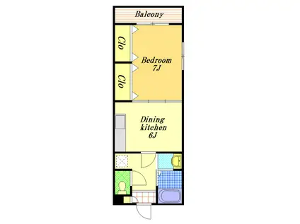 シャンテ薫(1DK/1階)の間取り写真