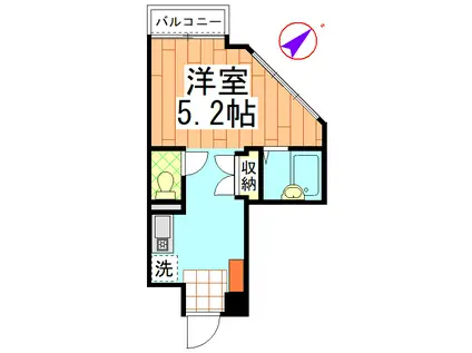 シャトルK(1K/4階)の間取り写真