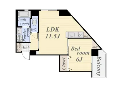 中原ビル(1LDK/5階)の間取り写真