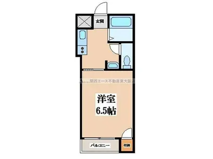 エヌズコート(1K/1階)の間取り写真