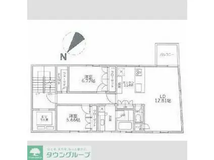 パークファミーユ用賀(2LDK/2階)の間取り写真