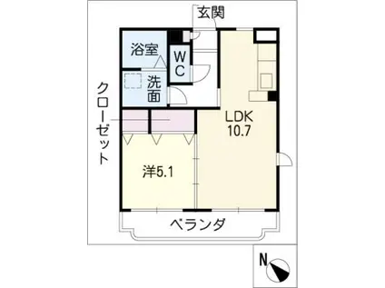 リベルテ(1LDK/3階)の間取り写真