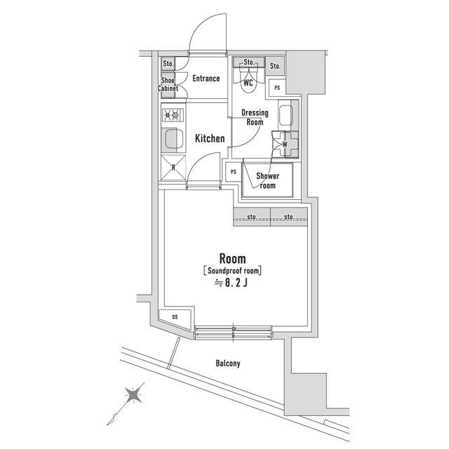 TRACK八丁堀(1K/8階)の間取り写真