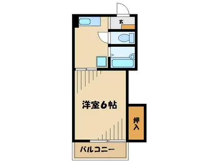 キャビン23(1K/2階)の間取り写真