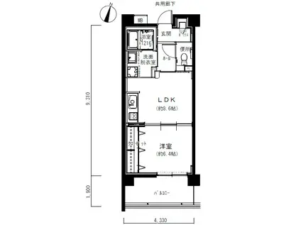 ココドール鳴子(1LDK/2階)の間取り写真