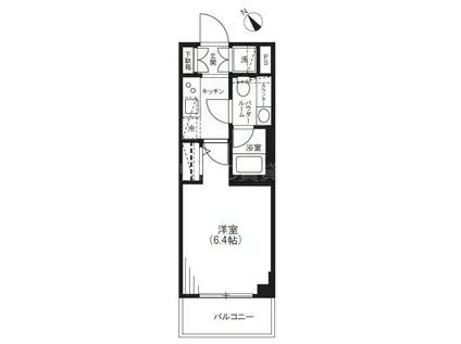 PREMIUM CUBE大崎(1K/1階)の間取り写真