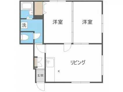 コーポラス北澤(2LDK/1階)の間取り写真