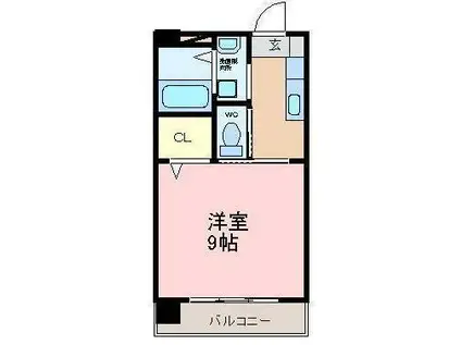 LS薬園(1K/2階)の間取り写真