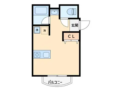 REFINED 領家(1K/1階)の間取り写真