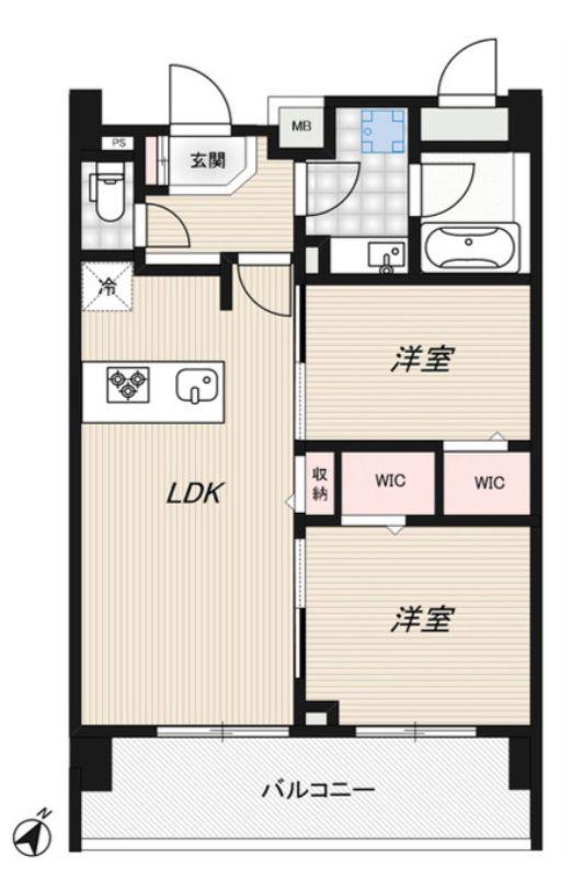 RIDGE豊洲(2LDK/6階)の間取り写真