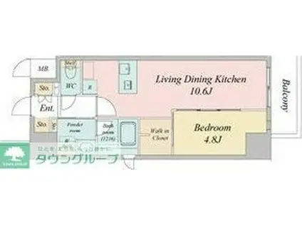 ルネフラッツ今池駅前サウス(1LDK/3階)の間取り写真