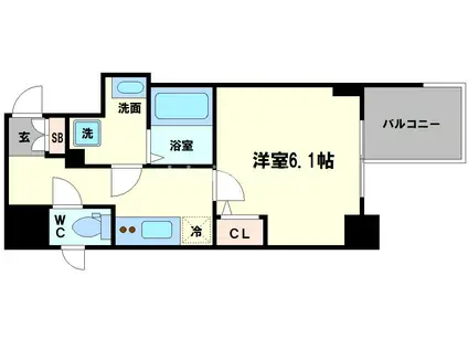 アクアプレイス江戸堀(1K/5階)の間取り写真