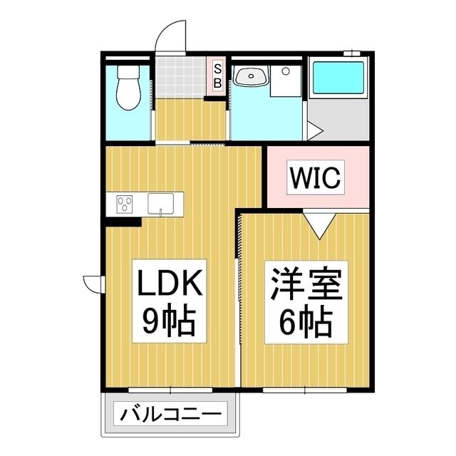 ドエル村井町南A棟(1LDK/1階)の間取り写真