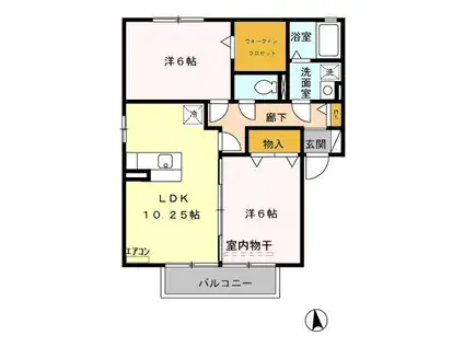 ノイエ・シュタットA(2LDK/2階)の間取り写真