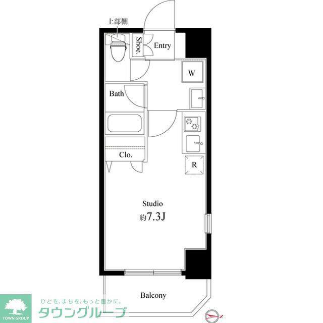 COURT BLANCHE(ワンルーム/4階)の間取り写真