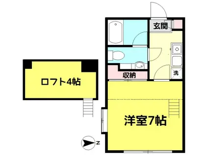 エトワール・旭(1K/2階)の間取り写真