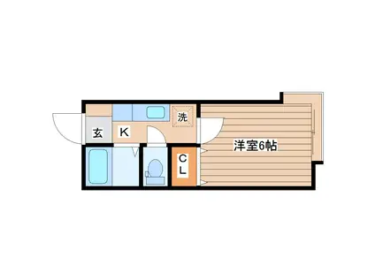 ホワイトファミール大和(1K/1階)の間取り写真