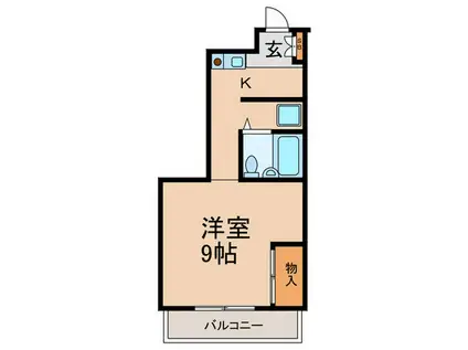 Uハイム(1K/2階)の間取り写真