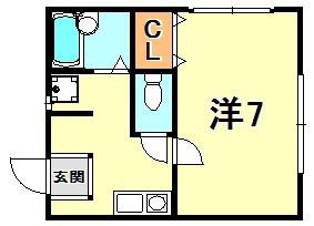 コンフォール湊川(1K/2階)の間取り写真
