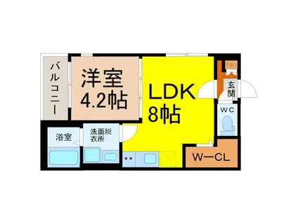 ハーモニーテラス尾頭橋III(1LDK/1階)の間取り写真
