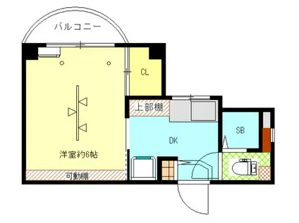 LIGARE KASHII(1DK/2階)の間取り写真