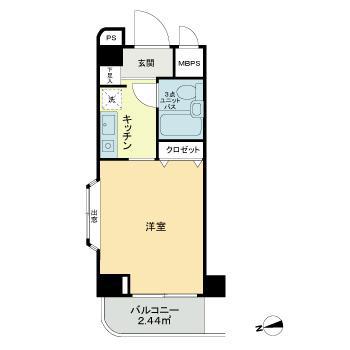 ライオンズマンション金沢八景第12(ワンルーム/2階)の間取り写真