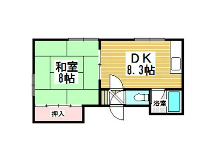 ハイツタイセイ(1DK/2階)の間取り写真