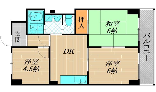森岡ビル(3DK/3階)の間取り写真