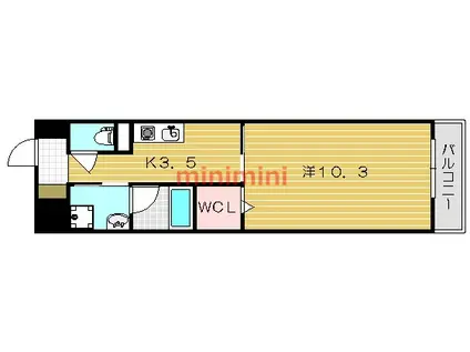 ニューサンライズ南春日丘(1K/3階)の間取り写真