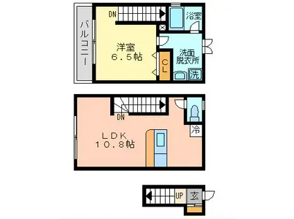 メゾンド豪徳寺(1LDK/2階)の間取り写真