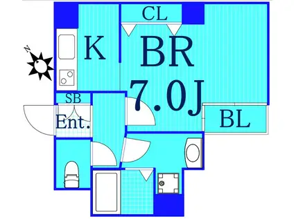ザイースト21(ワンルーム/8階)の間取り写真