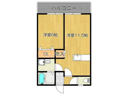 ARCHER(1LDK/1階)の間取り写真