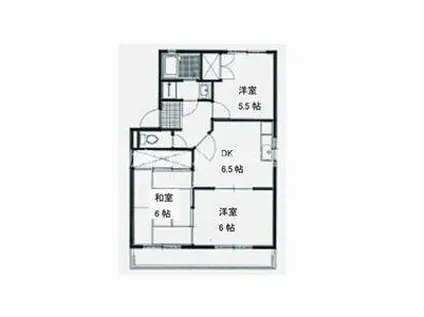 サンパレス(3DK/3階)の間取り写真