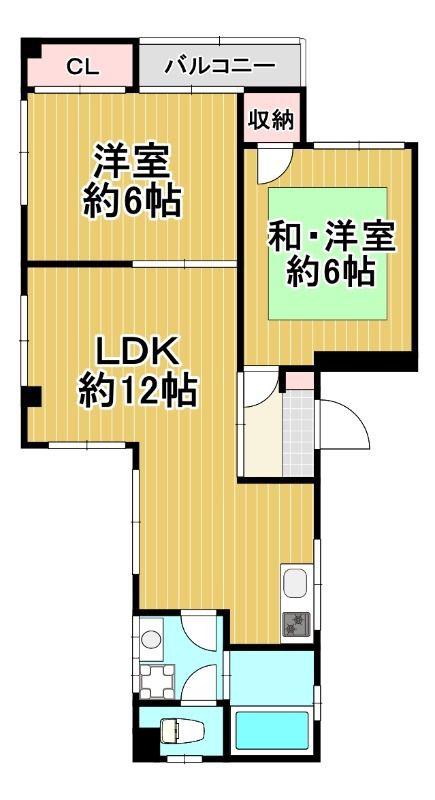 グリーンパレス(2LDK/1階)の間取り写真