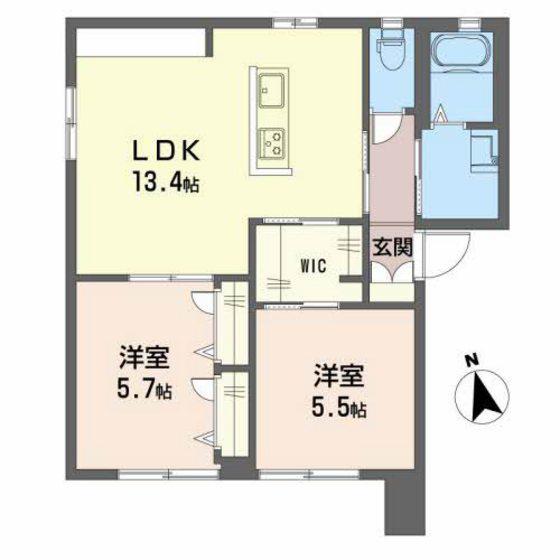 メゾンブリエ II(2LDK/1階)の間取り写真