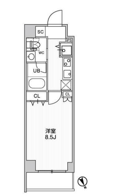 ステージファースト浅草橋IV(1K/5階)の間取り写真
