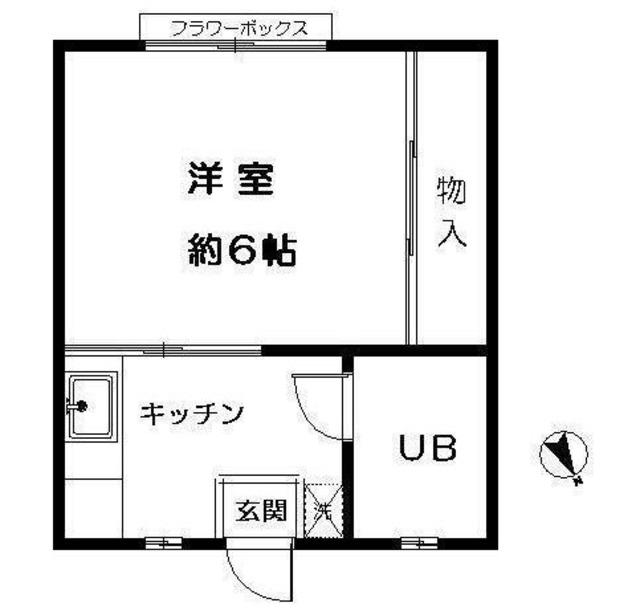 シグナス浜田山(1K/2階)の間取り写真