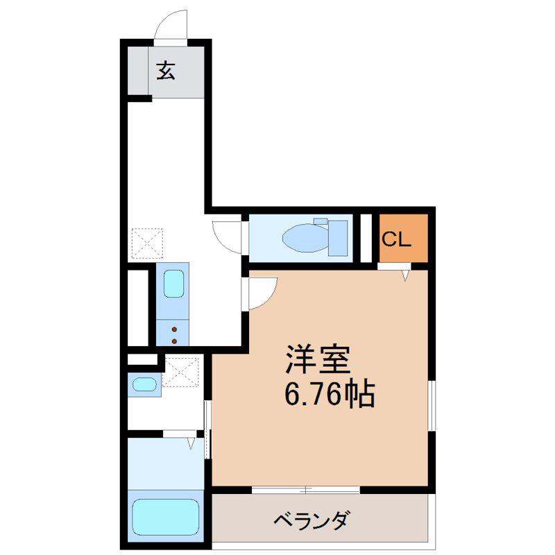 LIVING岡崎駅前(1K/1階)の間取り写真