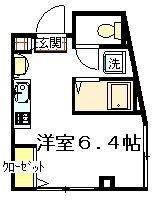 フラッツエム(ワンルーム/2階)の間取り写真