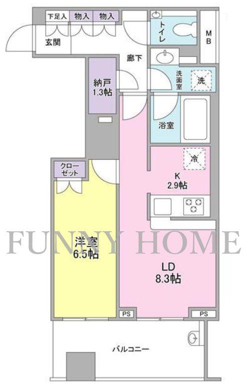 クロスエアタワー(1SLDK/20階)の間取り写真