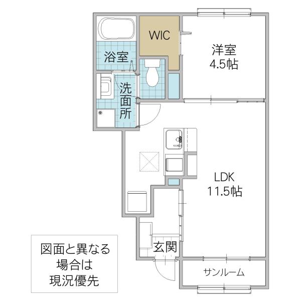 アットイーズ(1LDK/1階)の間取り写真