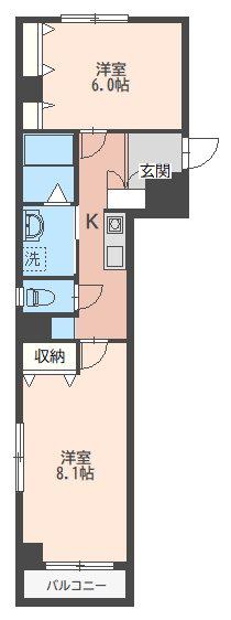 AIZA.BLD(2K/4階)の間取り写真
